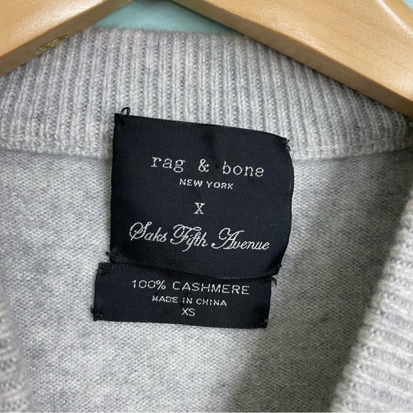 Rag & Bone Saks Fifth Avenue Cashmere Ribbed Crewneck Sweater Sz XS‎ - Picture 2 of 6